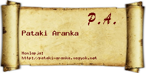 Pataki Aranka névjegykártya